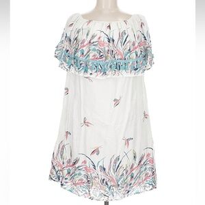 Listicle NWT womans boho White Floral Mini Dress size M